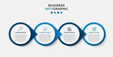 plantilla de negocio de diseño infográfico vectorial con iconos y 4 opciones o pasos. se puede utilizar para diagramas de proceso, presentaciones, diseño de flujo de trabajo, pancarta, diagrama de flujo, gráfico de información vector