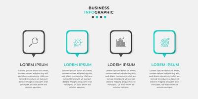 Vector Infographic design business template with icons and 4 options or steps. Can be used for process diagram, presentations, workflow layout, banner, flow chart, info graph