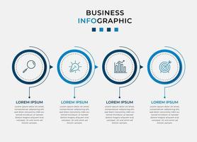 plantilla de negocio de diseño infográfico vectorial con iconos y 4 opciones o pasos. se puede utilizar para diagramas de proceso, presentaciones, diseño de flujo de trabajo, pancarta, diagrama de flujo, gráfico de información vector