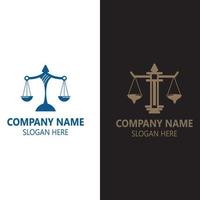 plantilla de icono de logotipo de ley de justicia ilustración de bufete de abogados creativo vector