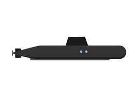 Ilustración de vector de diseño plano submarino militar