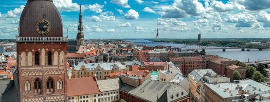 Aerial view of the Riga old town in Latvia. photo