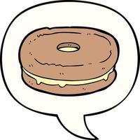 cartoon biscuit and speech bubble vector