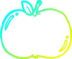 cold gradient line drawing cartoon apple vector