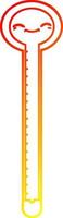 warm gradient line drawing cartoon thermometer vector