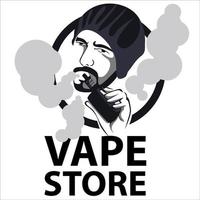 Vape store logo design template vector