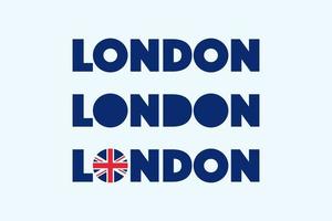 London Typography Designs Isolated Vector. Group of London UK Text Banner Sign, For T-shirts, Posters, Postcards and More. vector