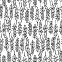 Rosemary seamless floral ornament of fragrant sprig spice in doodle style vector