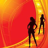 chicas sexys en la pista para convertirse en estrellas de cine vector