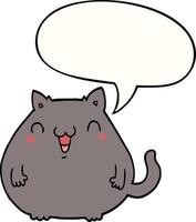 cartoon cat and speech bubble vector