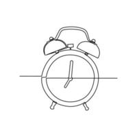 Clock. Alarm clock. Alarm clock icon. Alarm clock continuous line. Clock vector illustration. CLock symbol.