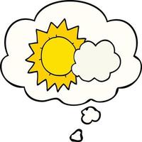 cartoon weather and thought bubble vector