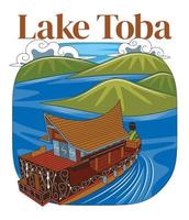 Lake Toba North Sumatra Indonesia Vector Art
