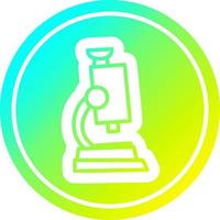 microscope and slide circular in cold gradient spectrum vector