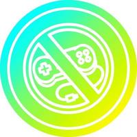 no gaming circular in cold gradient spectrum vector