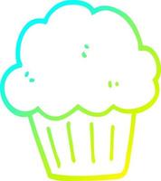 cold gradient line drawing cartoon  muffin vector