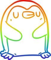 rainbow gradient line drawing Cartoon penguin vector