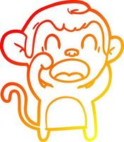 warm gradient line drawing shouting cartoon monkey vector