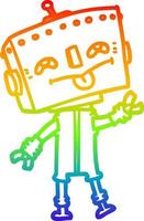 rainbow gradient line drawing cartoon robot vector