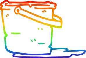 cubo de dibujos animados de dibujo de línea de gradiente de arco iris vector