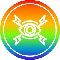 mystic eye circular in rainbow spectrum vector