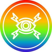 mystic eye circular in rainbow spectrum vector