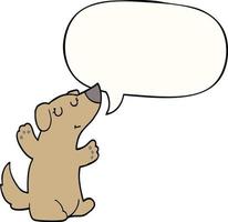 cartoon dog and speech bubble vector