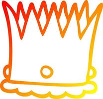 warm gradient line drawing cartoon silver crown vector