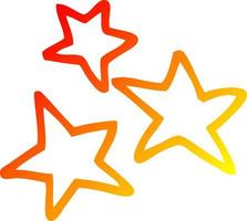 warm gradient line drawing cartoon star vector