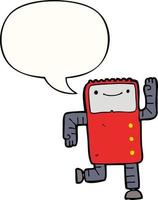 cartoon robot and speech bubble vector