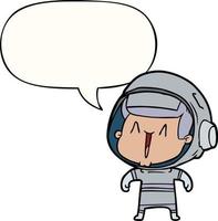 cartoon astronaut man and speech bubble vector