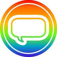 speech bubble circular in rainbow spectrum vector