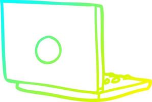 cold gradient line drawing laptop computer vector