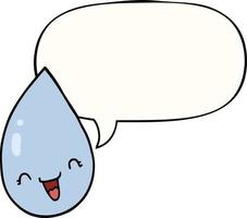 cartoon raindrop and speech bubble vector