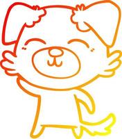 warm gradient line drawing cartoon dog vector