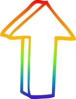 rainbow gradient line drawing cartoon arrow vector