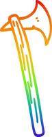 rainbow gradient line drawing cartoon long axe vector