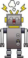 gradient shaded cartoon malfunctioning robot vector