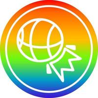 basketball sports circular in rainbow spectrum vector