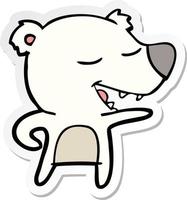 sticker of a cartoon polar bear vector