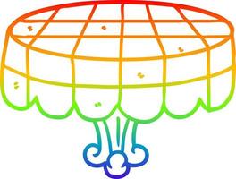 rainbow gradient line drawing cafe table vector