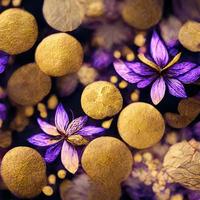 Abstract background with violet flowers photo