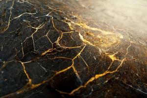 Abstract golden painting on marble photo