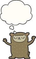 cute cartoon bear and thought bubble vector