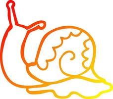 warm gradient line drawing cartoon snail vector