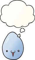 cartoon egg and thought bubble in smooth gradient style vector