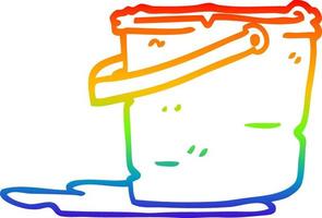cubo de dibujos animados de dibujo de línea de gradiente de arco iris vector