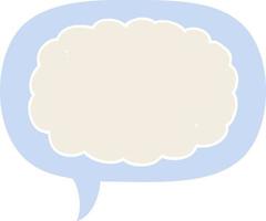 cartoon cloud and speech bubble in retro style vector