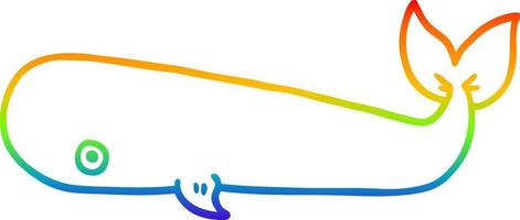 rainbow gradient line drawing cartoon whale vector