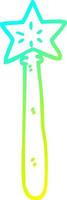 cold gradient line drawing cartoon magician wand vector